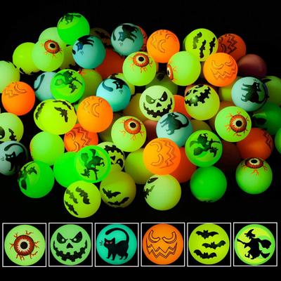 10/20/50Pcs Halloween Glow In The Dark Bouncy Balls Stuffers Toys for Kids Birthday Party Game Gifts Rubber Bouncing Ball