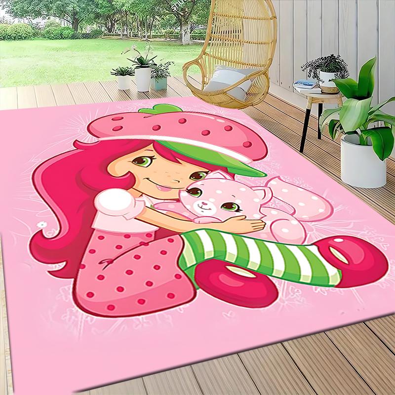 1Pc Strawberry Shortcake Dreamscape Carpet Rug Customizable Soft Washable Antislip Home Living Room Sofa Mats Personalized Rug 0917253