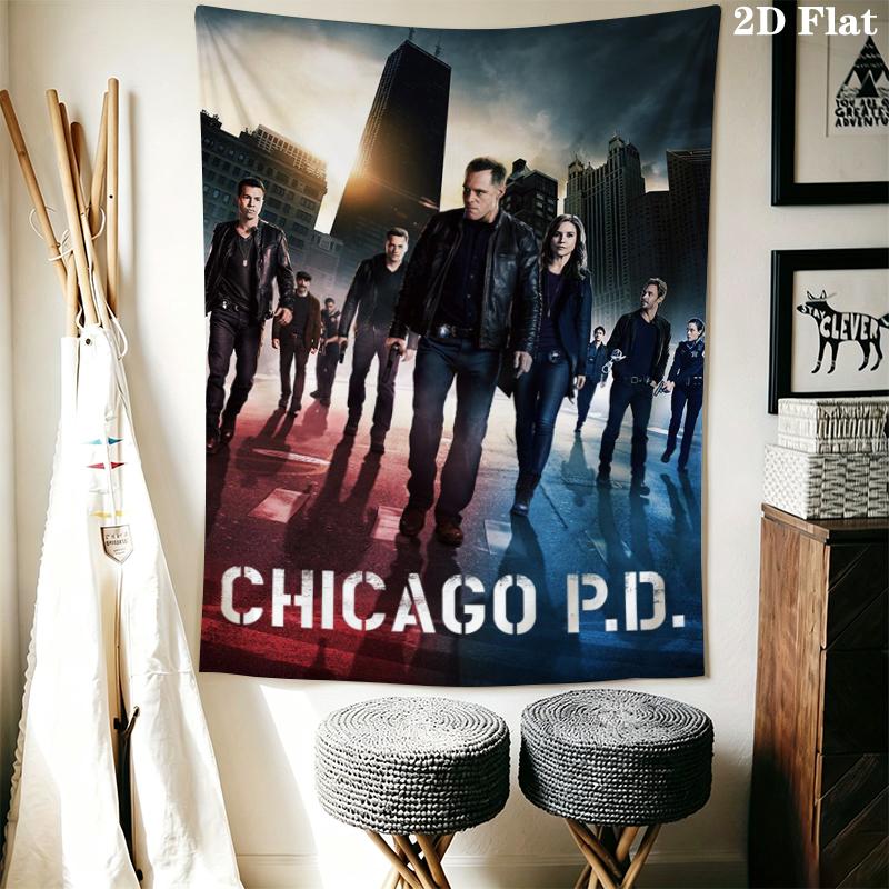 Chicago Fire Wall Tapestry Aesthetic Wall Hanging Printed Fabric Blanket Decorative Tapestries for Bedroom Living Room Home Decor