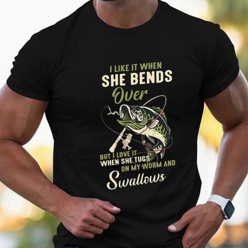 Νέο Καλοκαιρινό Ανδρικό Μπλουζάκι Μόδας Προσωπικότητα Καλάμι Ψαρέματος Ψάρεμα Μπλουζάκι Ανδρικό Τοπ