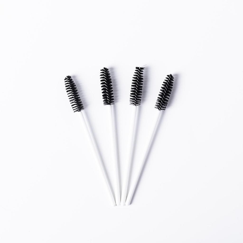 Cepillo Espiral Desechable para Pestañas y Cejas con Varilla Sólida