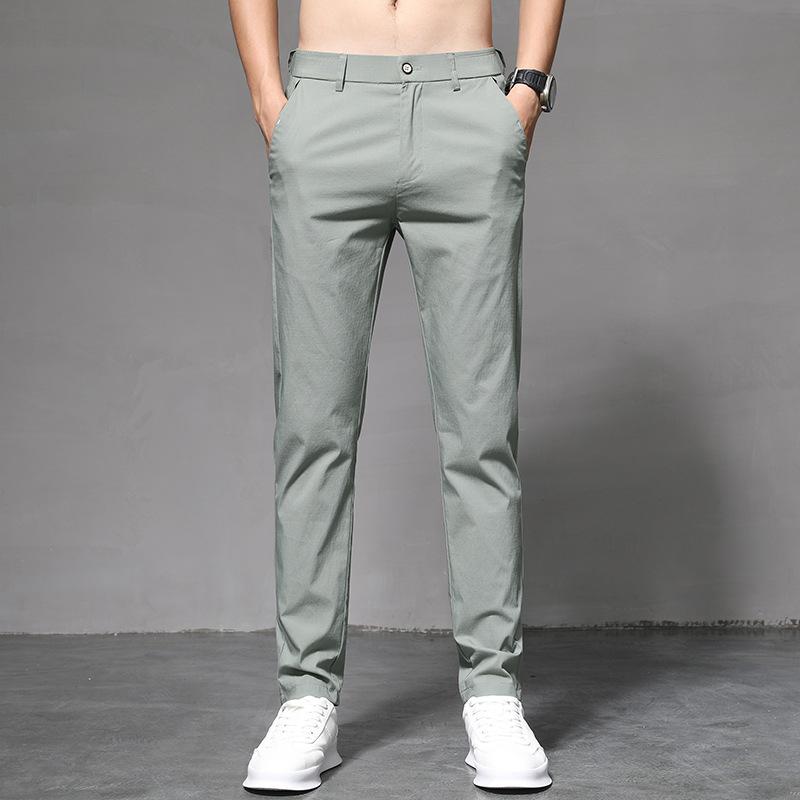 Ice Silk Pants Men's Casual Stretch Sweatpants Trendy Versatile Men's Casual Pants Summer Thin Slim Pants
