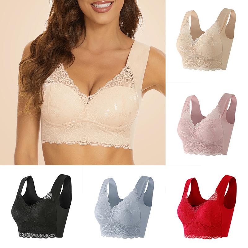 

1PC Нижнее белье Широкий ремешок Push Up Бюстгальтер бюстгальтеры Кружева Плюс Размер Нижнее белье Беспроводной Анти Провисание