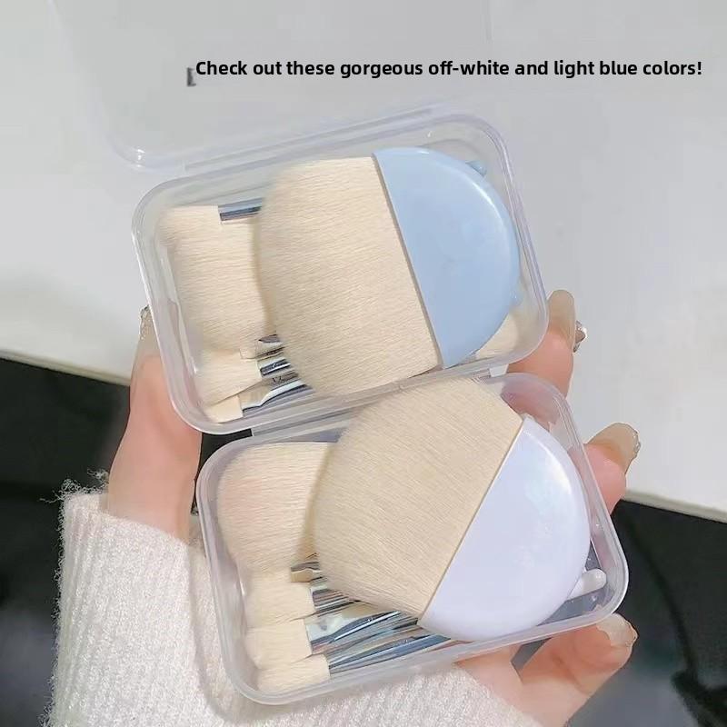 6 Piece Mini Travel Makeup Brush Set for Foundation Concealer Blush Eyeshadow