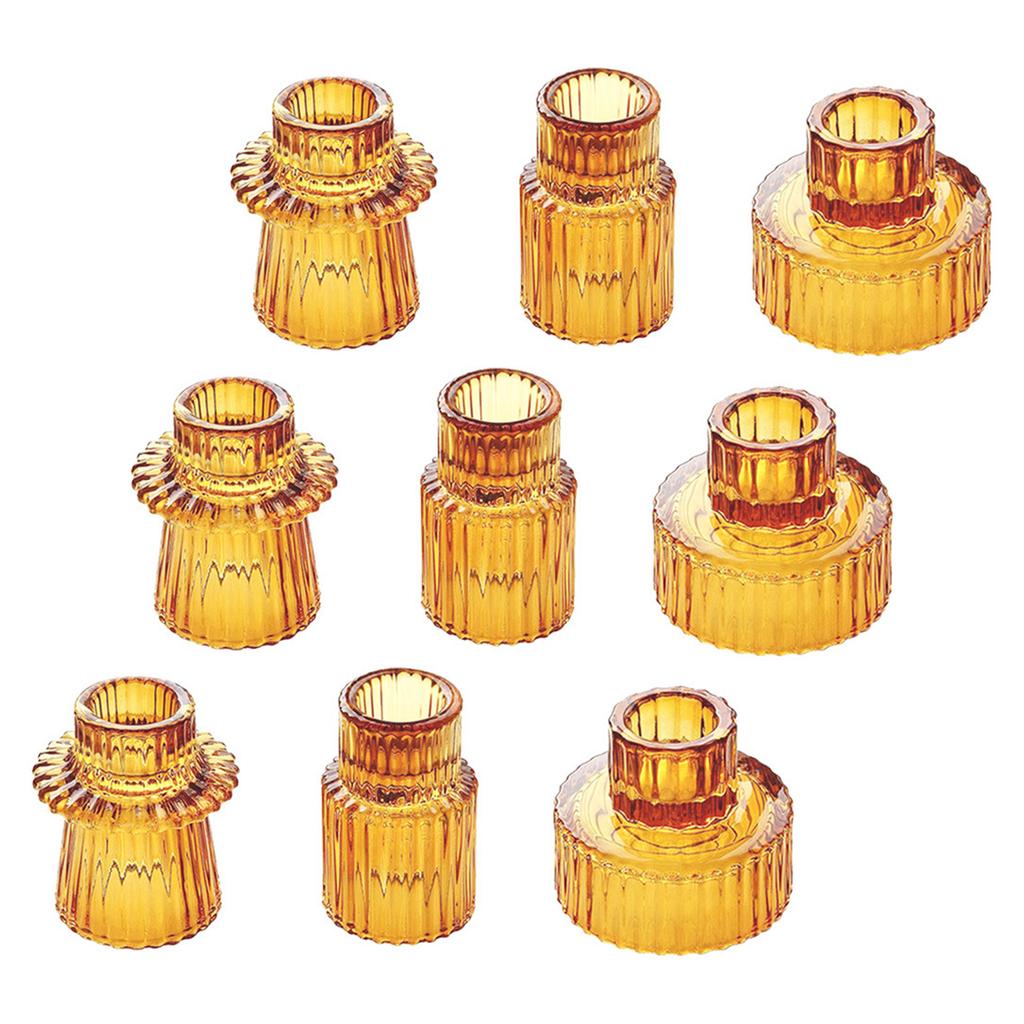 Glass Taper Candle Holders Clear Small Candlestick Holders Candleholder Centerpieces for Dining Table Fireplaces Decors