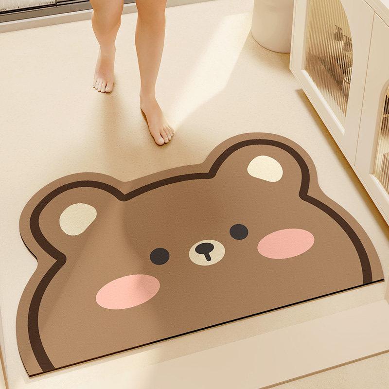 Cartoon-shaped Exotic Bathroom Floor Mat, Bathroom Water Absorbing Anti-slip Door Mat, Children's Carpet, Home Decoration