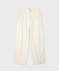 FALLETT Double-Pleated Cotton Pants Ivory