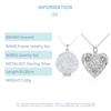 2 Pcs 925 Silver Necklaces Chain For Women Heart /Round Photo Frame Pendant Necklace Men Fashion Jewelry