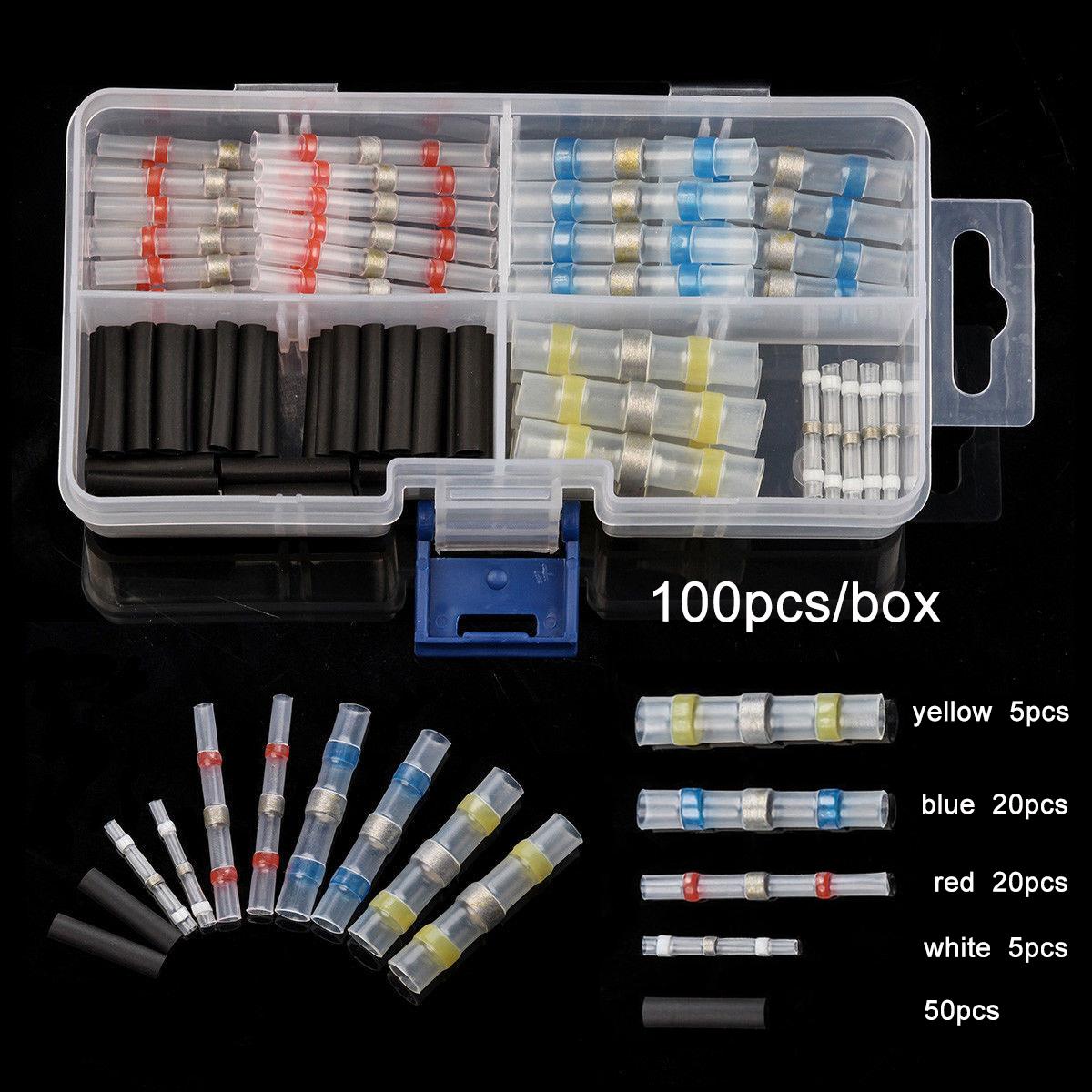 

10~250 шт. Водонепроникні термоусадочні стикові з’єднувачі для дротяних з’єднувачів для припою Клеми для електричних проводів Ізольовані стикові з’єднання 100pcs set