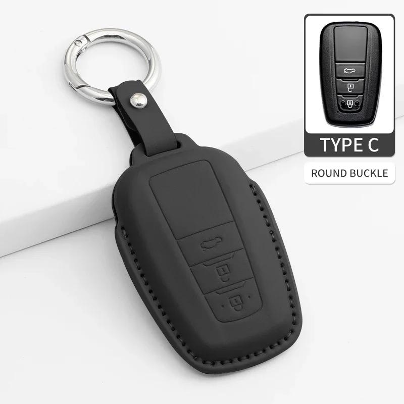 2/3 Tasten Auto Schlüsselhülle Schale Fob für Toyota Prius Camry Corolla CHR C-HR RAV4 Land Cruiser Fernbedienung Schlüsselanhänger PU Zubehör