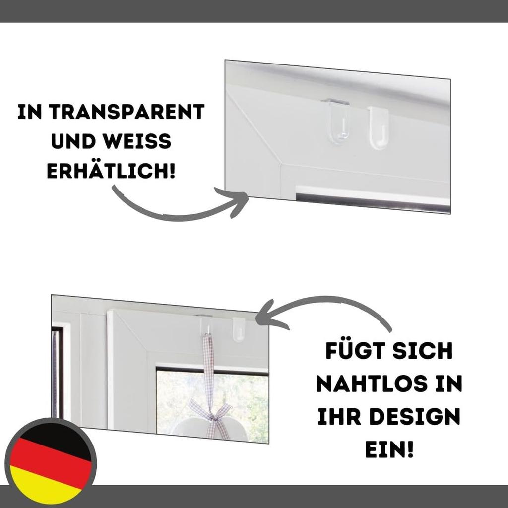 20 Pièces Crochets Transparents pour Fenêtre 17mm Cintres Transparentes pour Décoration de Fenêtre