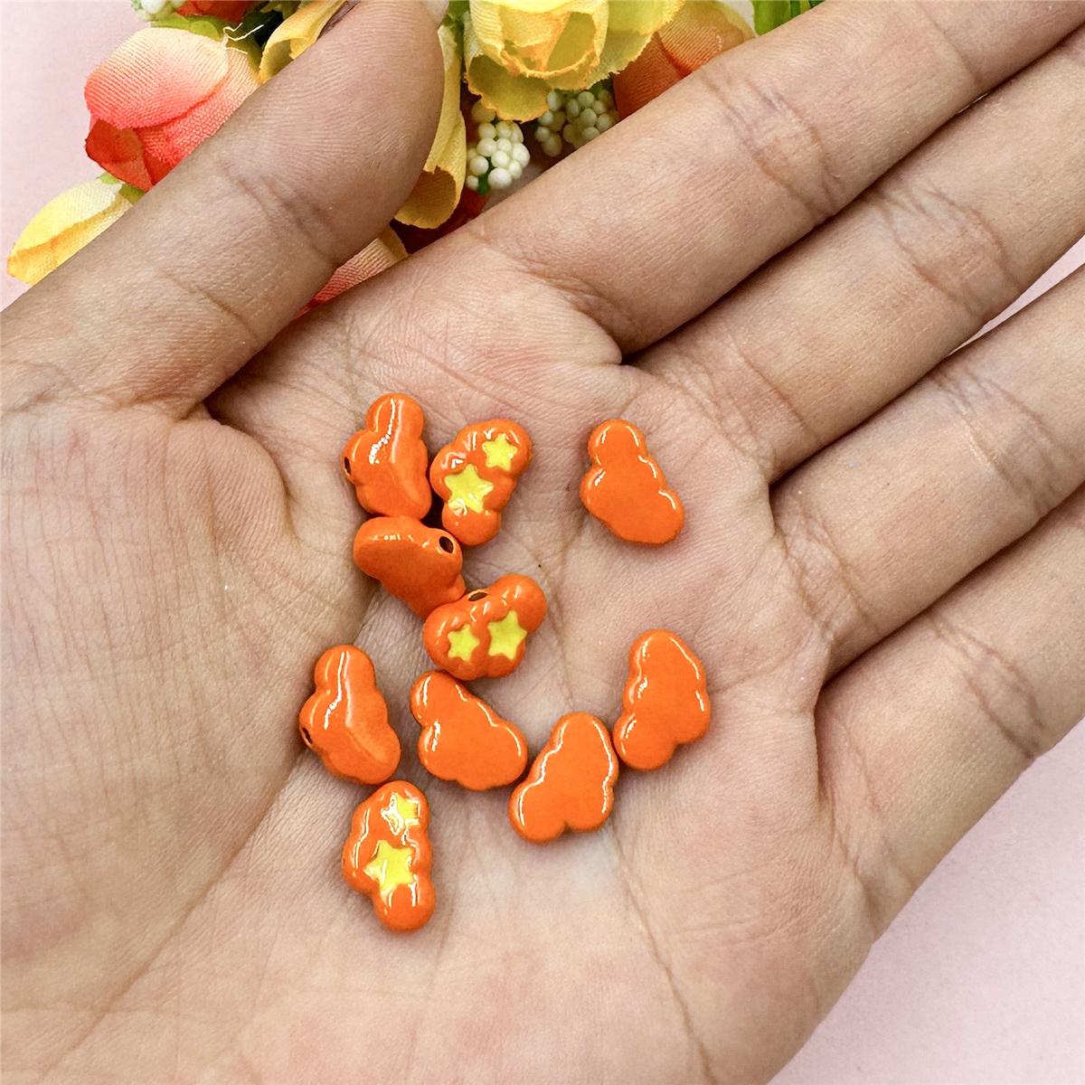 

Аксессуары, 10 шт., модный браслет, ожерелье, материал из бисера, бусины-облака, милый сплав, капающий 9,7*12,6 мм, изготовление ювелирных изделий оранжевый
