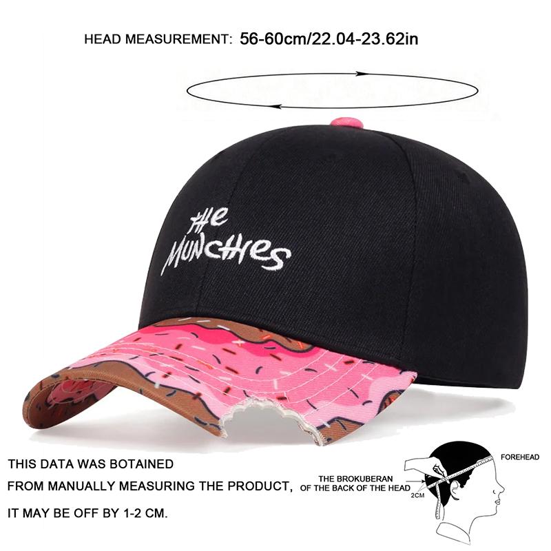 Berretti da Baseball Unisex con Ricamo Anguria Munchies Primavera e Autunno Cappelli Casual Regolabili per Esterno Cappello Hip Hop Cappello Parasole