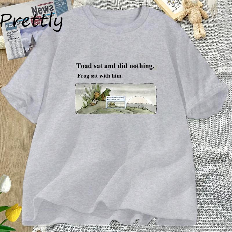 Frog and Toad T-Shirt Unisex Toad Sat and Did Nothing Frog Sat With Him Tshirt Vintage Classic Book Tshirt for Book Lover Tees