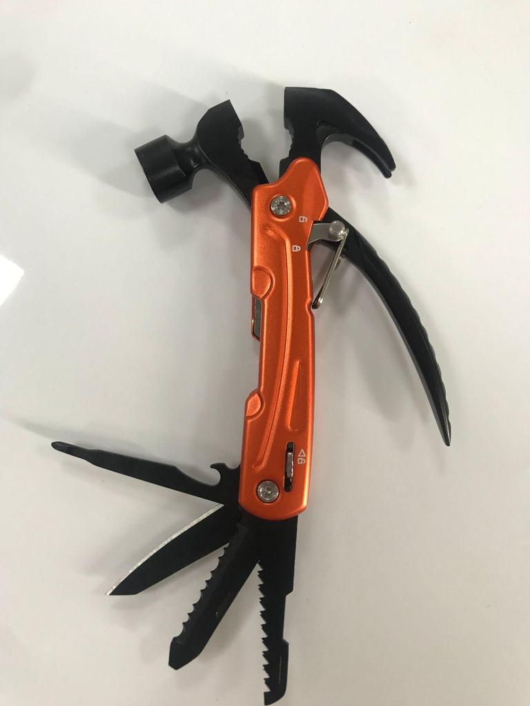 Multifunktionale Outdoor-Zange aus Edelstahl mit Glasbrecher & Überlebenshammerkopf