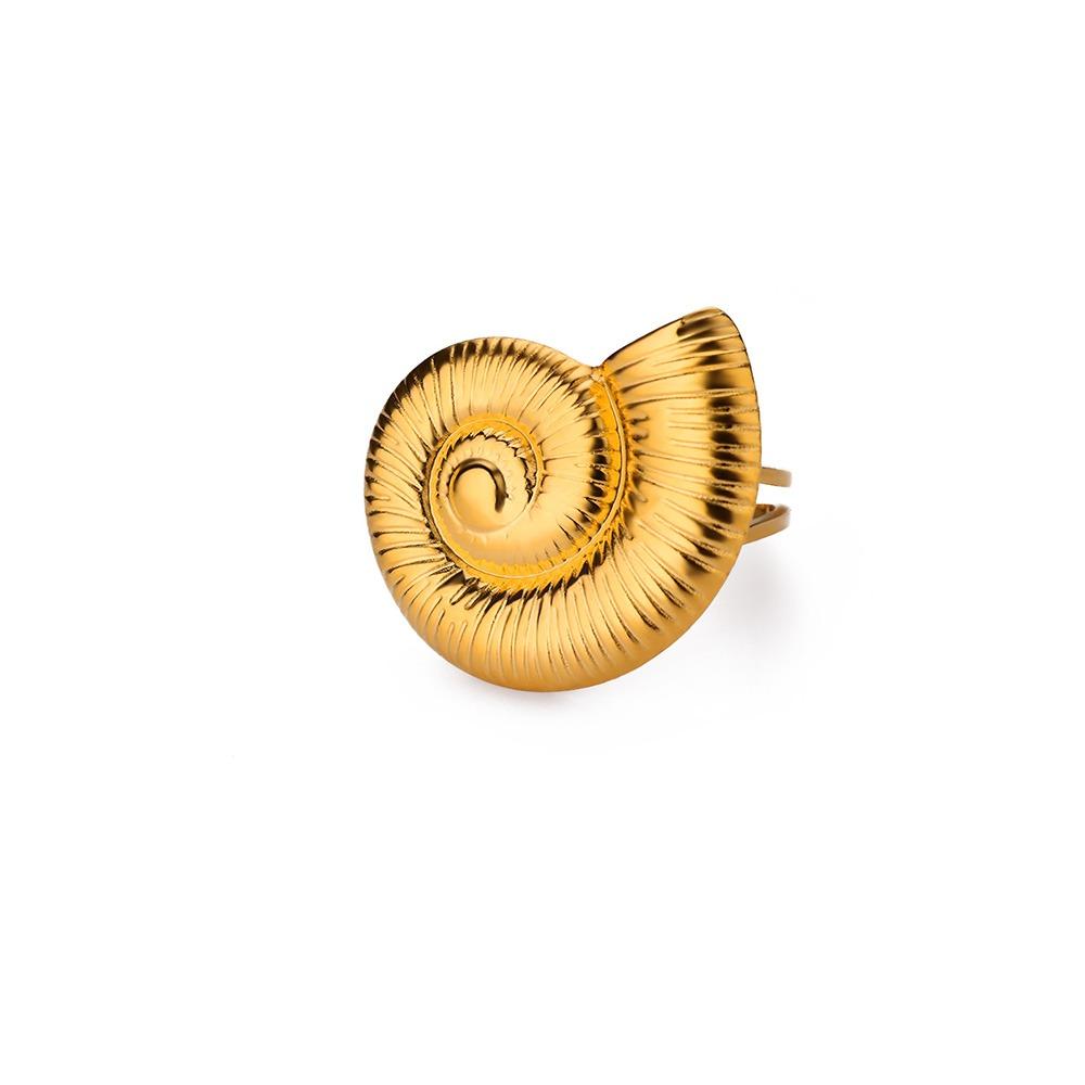 Stainless Steel Starfish Shell Rings For Women Gold Color Starfish Finger Ring Vintage Summer Vacation Christmas Jewelry Gift