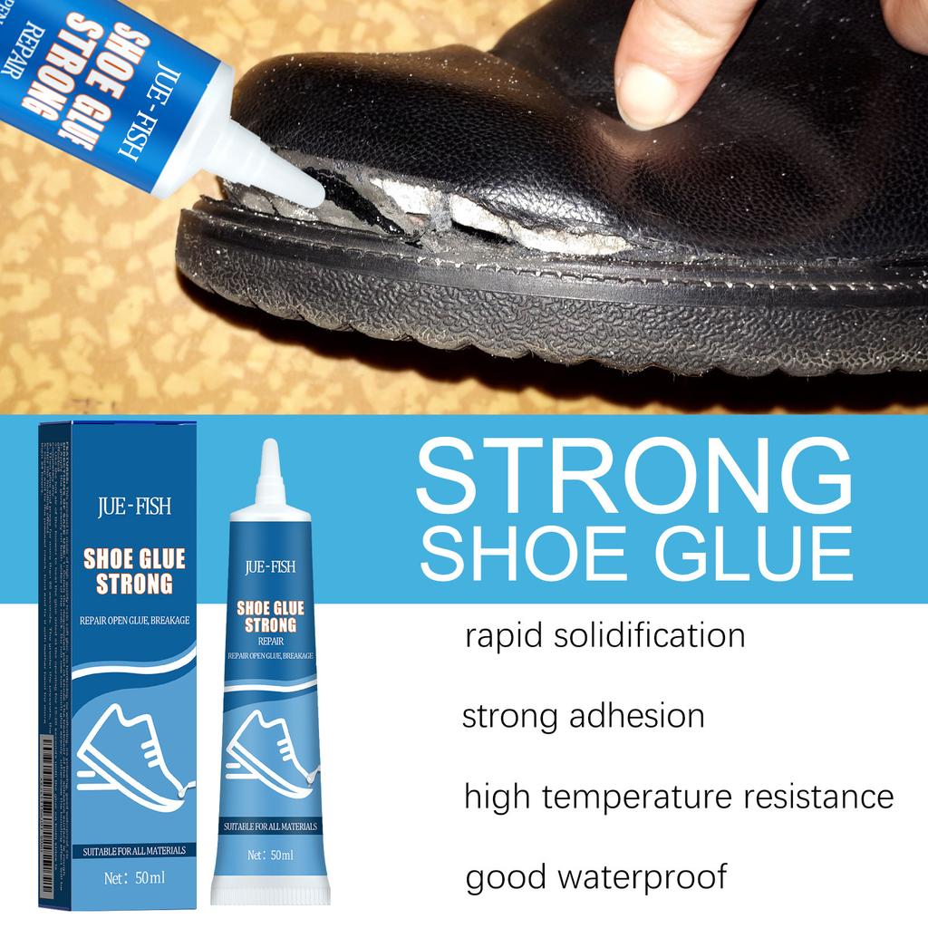 JUE-FISH Multi-Purpose Waterproof Shoe Glue for Sneakers, Leather Shoes, and Soles, Strong Quick-Bond Adhesive