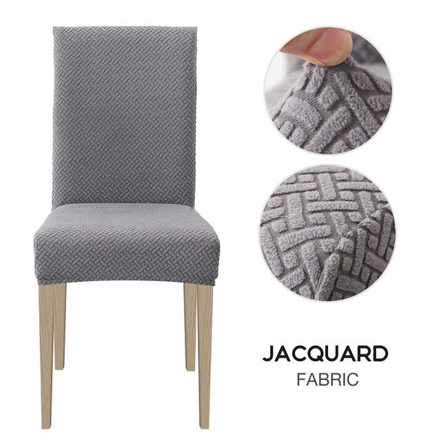 1/2/4/6 stk Spisestuestoltrekk Jacquard Spandex Slipcover Protector Case Stretch for Kjøkkenstol Sete Hotell Bankett Elastisk