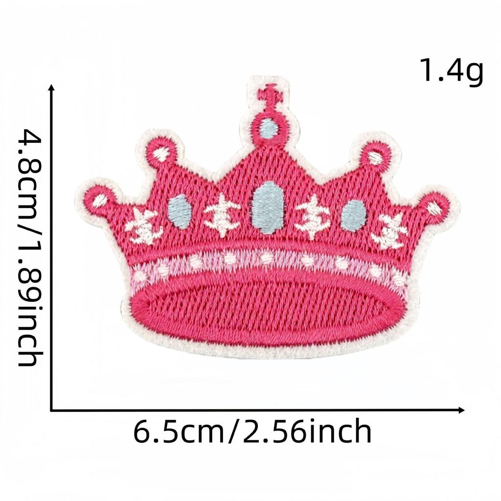 Cartoon Pink Series Embroidered Patch Bowknot Flower Applique Clothing Accessories with Hot Melt Adhesive