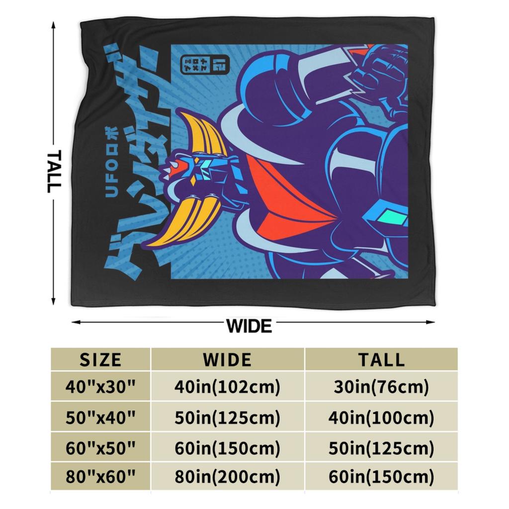 Mazinger Z Manga Knitted Blankets Coral Fleece Plush UFO Robot Grendizer Warm Throw Blanket for Bedding Couch Bedspread