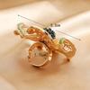 Big Flower Zircon Rings Women Indian Jewelry Classic Hollow Gold Color Adjustable Ring Female Girls Gifts