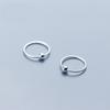 MloveAcc Pure 925 Silver Small Mini Plain Ball Round Hoop Huggie Earrings 6mm 8mm 10mm 12mm for Women Men Kids Girls