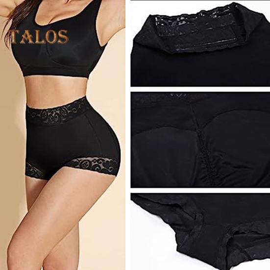 Women Butt Shaper High Waist Tummy Control Elastic Plus Size Slim Figure Shaping Underpants with Lace Belt Steel Bones Hip-Shaping Panties
