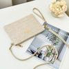 Fashion Hand-woven Straw Crossbody Bag Casual Large Capacity Beach Clutch Simple with Shoulder Strap Mobile Phone Bag Summer