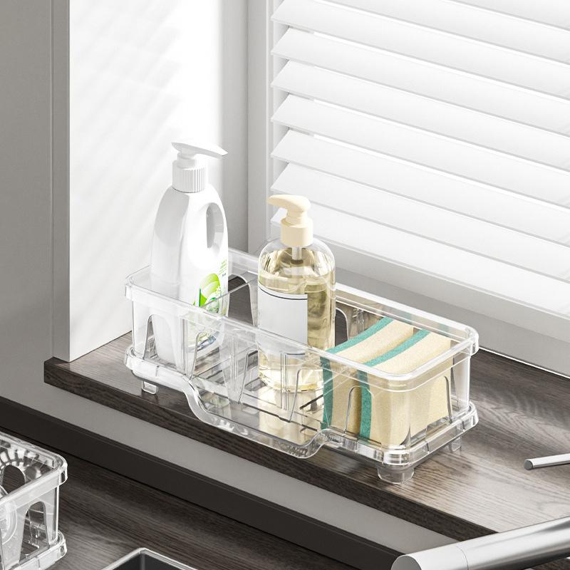 Kitchen Faucet Sink Drain Rack Sponge Holder Bathroom Shampoo Soap Storage Shelf