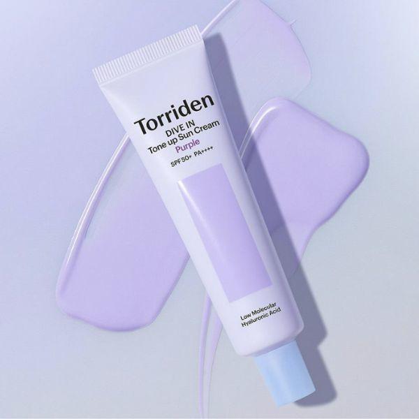 Torriden DIVE IN TONE UP SUN CREAM PURPLE SPF50+ PA++++ 60ml/ Nourishing, Moisturizing, Korean Cosmetics, Kbeauty