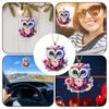 Mechanical Owl Car Pendant car Rear View Mirror Ornament Keychain Charm 2D Acrylic Mirror Ornaments Car Interior Accessories