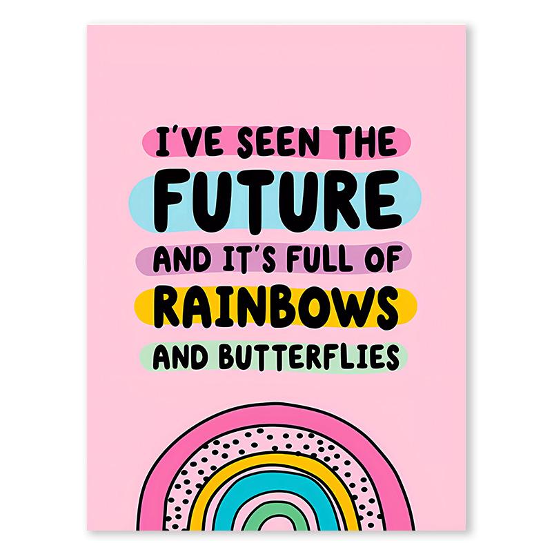 Rainbow Love Canvas Painting You Are Enough Colorful Quotes Poster Pink Wall Art For Bedroom Living Room Home Decoration