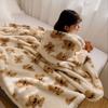 Soft Plush Kids Blanket With Cartoon Bear Design - Warm Fleece Throw Nap Sofa Bed Use