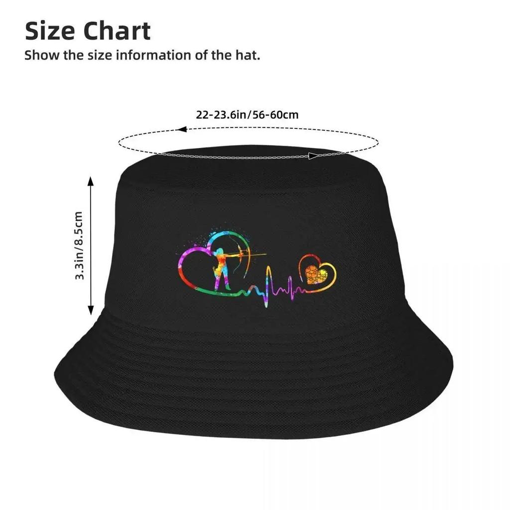 ARCHERY HEARTBEAT ART Bucket Hat Military Tactical Cap Party Hat Golf Cap Hats For Women Men's