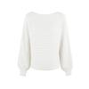 Ladies Fashion Versatile  And Winter Solid Color Warm Long Sleeve Knitted Sweater