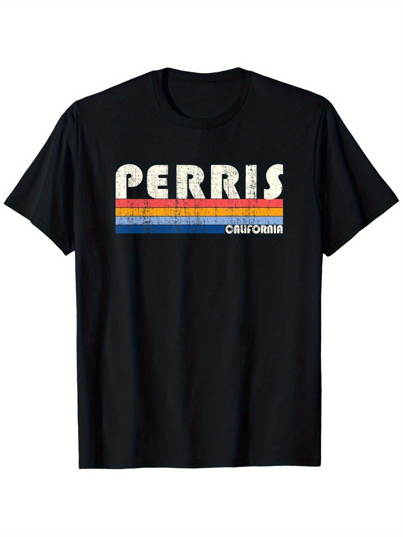 Vintage 70s 80s Perris California Graphic T-shirt- Distressed Retro Streetwear Tee S