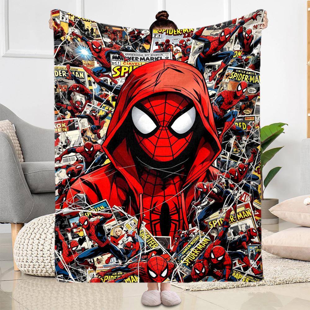 1pc Spider-Man Action blanket Soft and Warm for Sofa Office Camping Travel Livingroom Great Gift for Friends and Family Comfortable