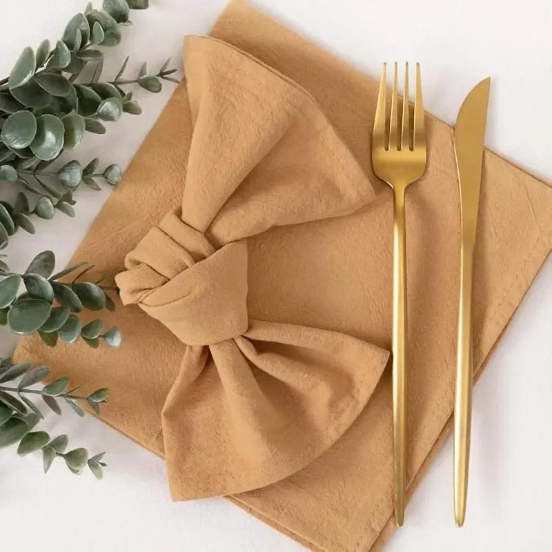 70PC 30X45CM 100% Cotton Cloth Napkins  Napkin Reusable Weddings Party Baby Shower Christmas Table Decor Retro Napkins Reusable