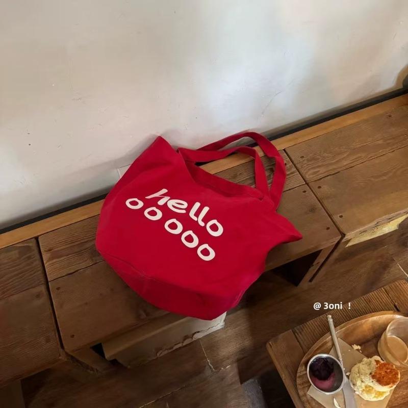 Hello:)! New Han Fan letter large-capacity tote bag daily supermarket shopping bag casual girl bag