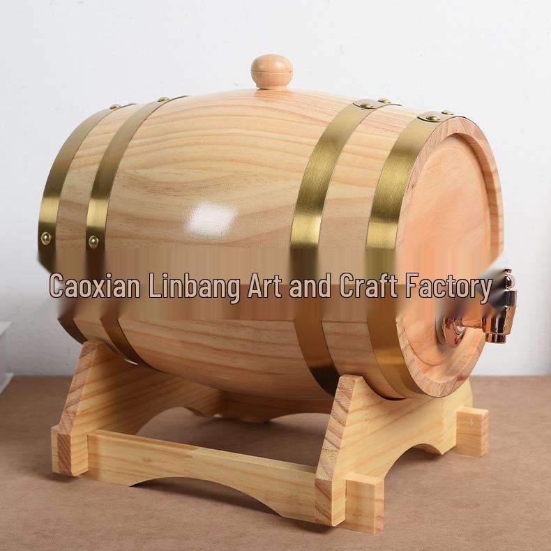 Solid Wood Beer Barrel: Home & Bar Decoration with Logo Print