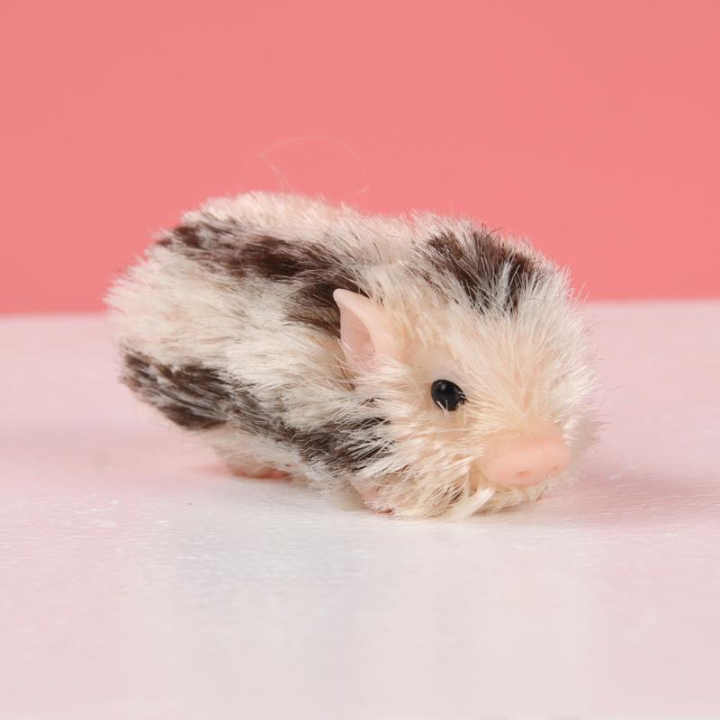 Simulation Hairy Pig Doll Soft Silicone Toy Realistic Animal Squeeze Decompression Stress Relief for Kids School Home Desk