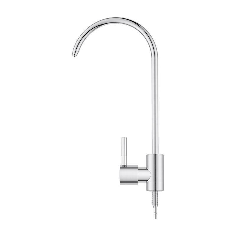 1/2 Inch Gooseneck Kitchen Faucet with Water Purifier - 304 Stainless Steel, Single Cold
