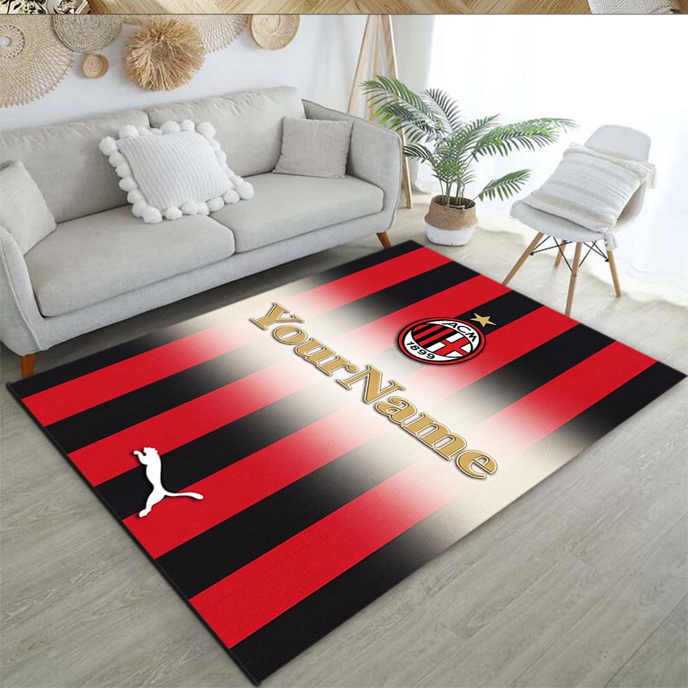 Ac Milan Customize Your Name Floor Mat Perfect for Game Room Playrooms Dining Room Kitchen Anti-slip Rug Anime Office Decor Perfect Gift for Women/Men
