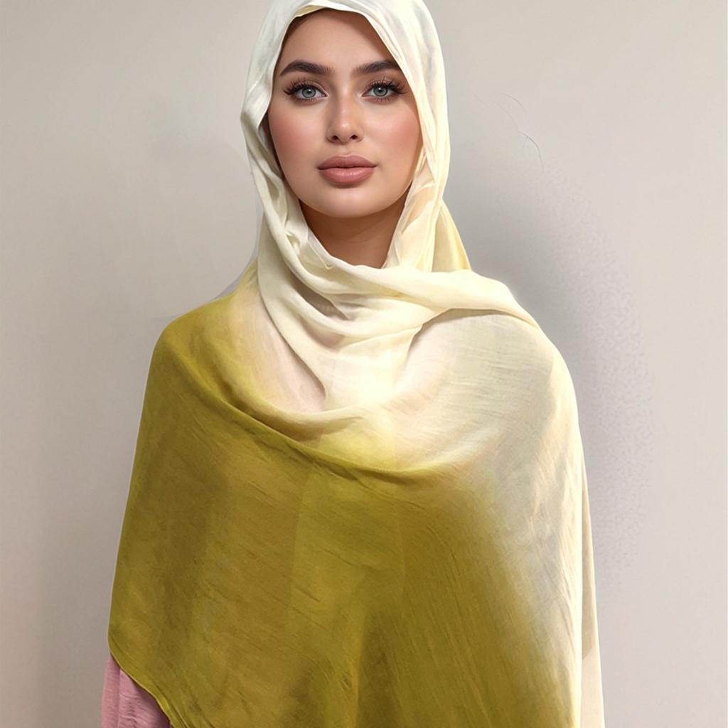 New Double Color Spliced Modal Cotton Hijab Scarf  Turban Hijab For Women Muslim Fashion Head Wrap For Women Foulard Femme Hijab