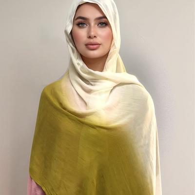 New Double Color Spliced Modal Cotton Hijab Scarf Turban Hijab For Women Muslim Fashion Head Wrap For Women Foulard Femme Hijab
