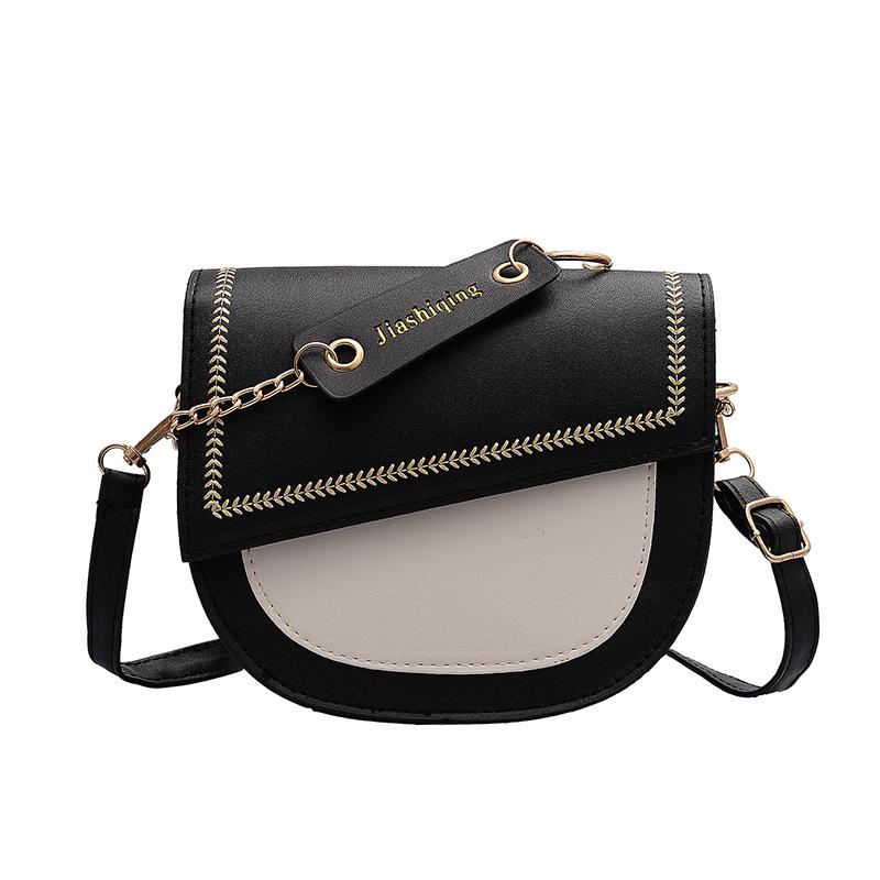 SCIONE Net Celebrity Ins Hit Color Texture Bag Women 2020 All-match Single Shoulder Crossbody Saddle Bag