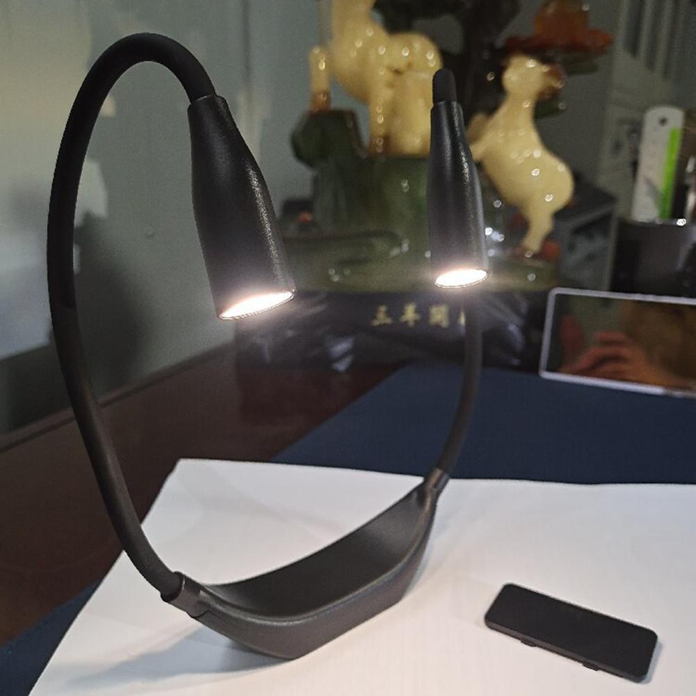 LED Neck Reading Light Bendable Arms Book Light Adjustable Brightness Hands Free Reading Lamp Night Light
