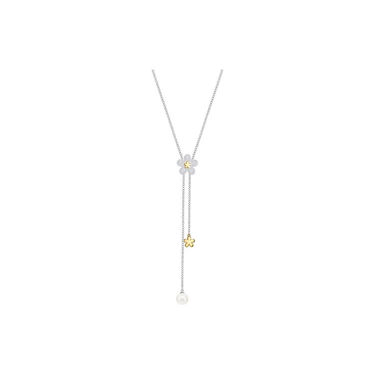 

Swarovski Tough Fresh Flower Y-Shaped Necklace Women necklace Platinum-Plated 5397482 White Gold-Plated