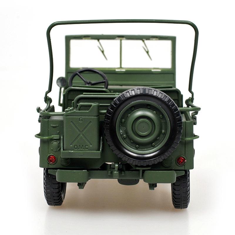 1:18 Willys GP Tactical Military Jeep SUV Alloy Metal Diecast Model Car Home Decoration & Computer Desktop Ornaments Holiday Toy