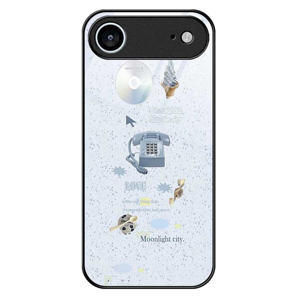 For iPhone 17 Air Case PC TPU Tempered Glass Pattern Printing Anti Drop Phone Back Cover